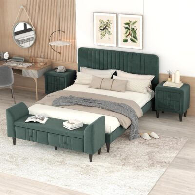 Harper & Bright Designs Bedroom Furniture Sets, 4-Pieces Bedroom Set