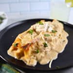 White enchiladas on a plate