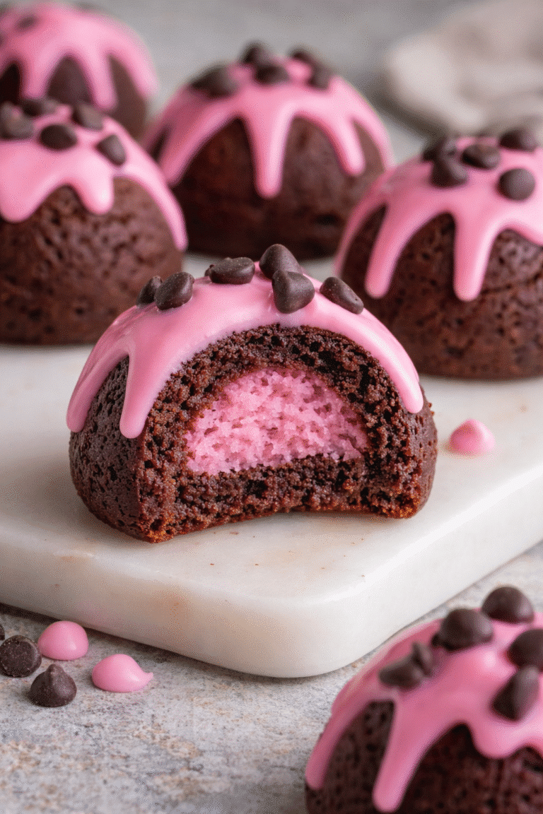 Pink Cookie Dough Brownie Bites