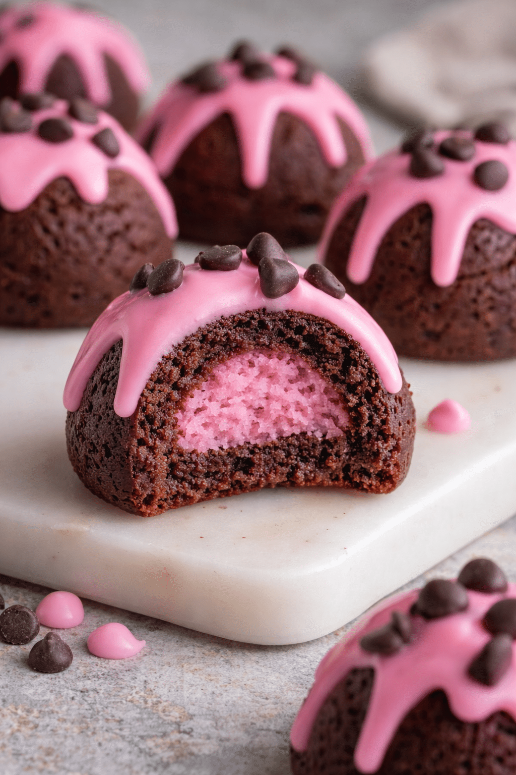 Pink Cookie Dough Brownie Bites